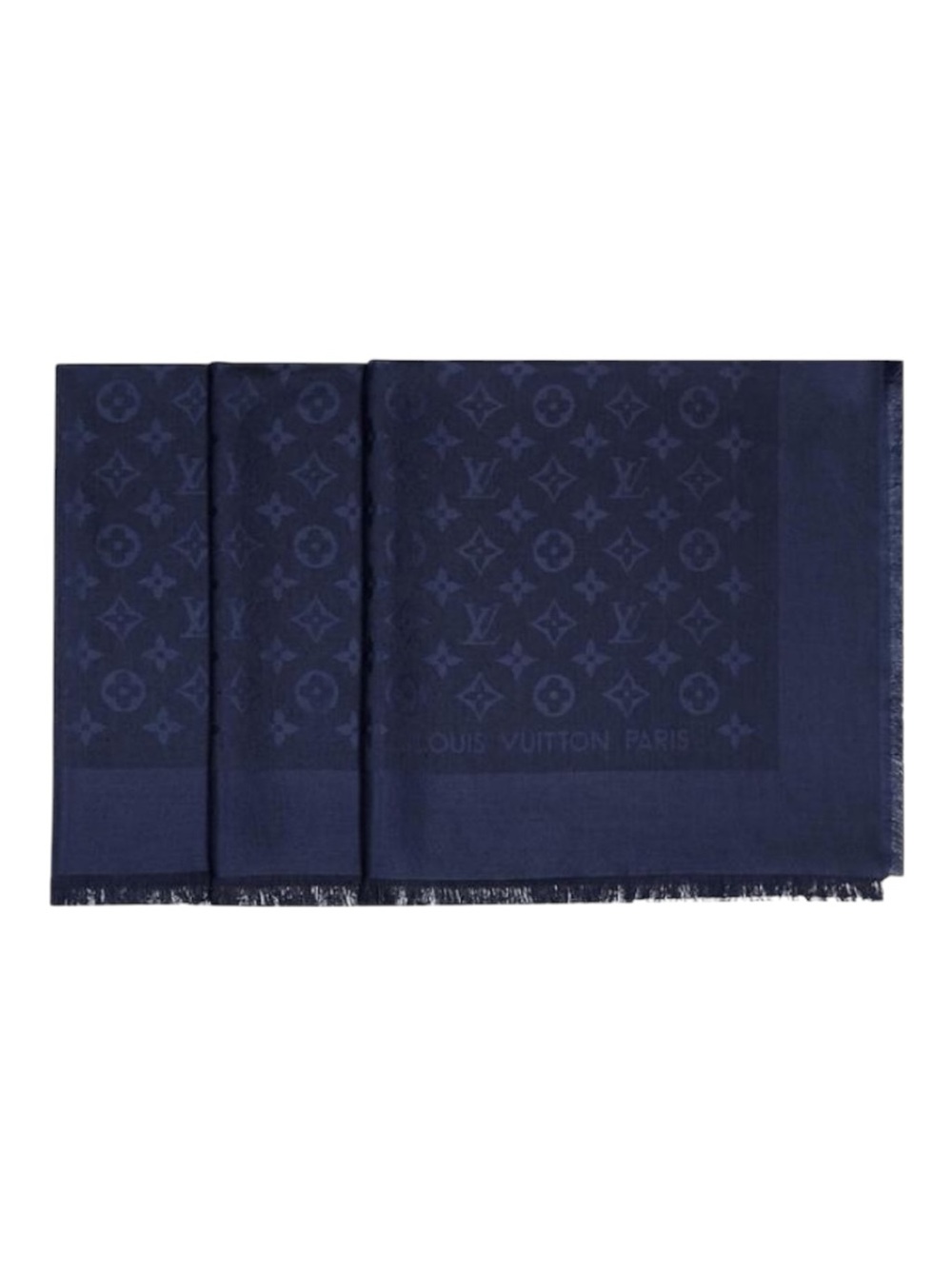 💙Louis Vuitton Night Blue Monogram Wool and Silk Shawl - Picture 2 of 3